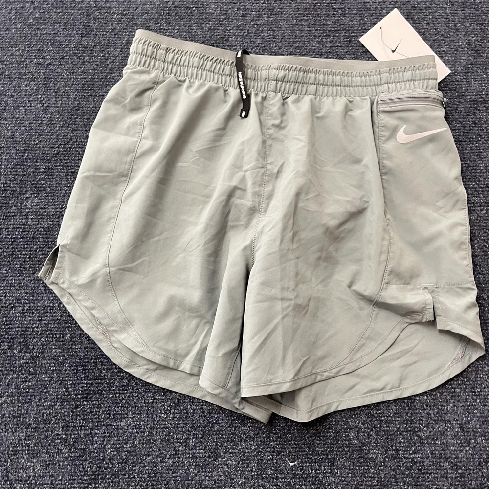 Nike Shorts Womens XS Gray Dri-FIT Running Lightweight Reflective Zip Pocket